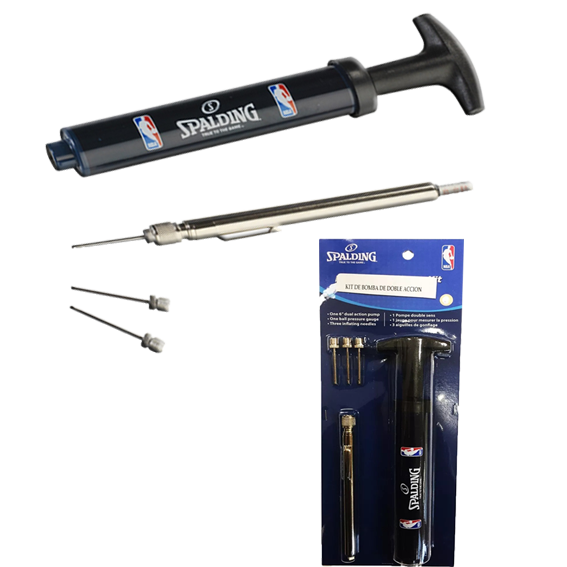 Kit de bomba con tres agujas y medidor de presión marca Spalding