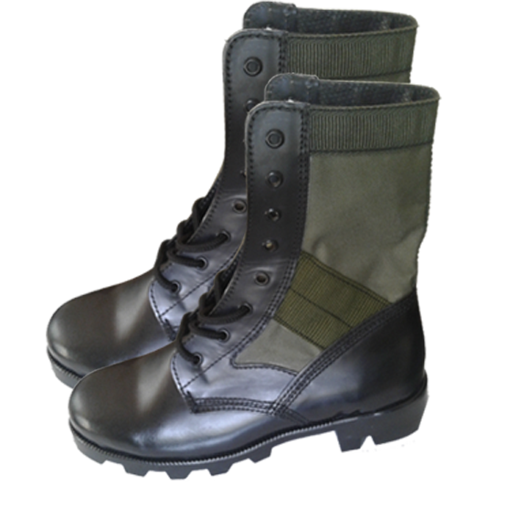 Botas Jungla, verde olivo (cuero liso y lona) marca HS&S