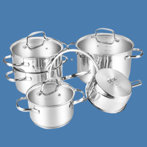 Set de ollas de acero inoxidable marca DUO L'EBAO