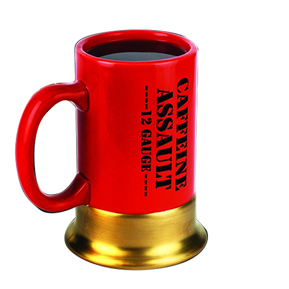Taza con apariencia de casquillo de escopeta marca Caliber gourmet