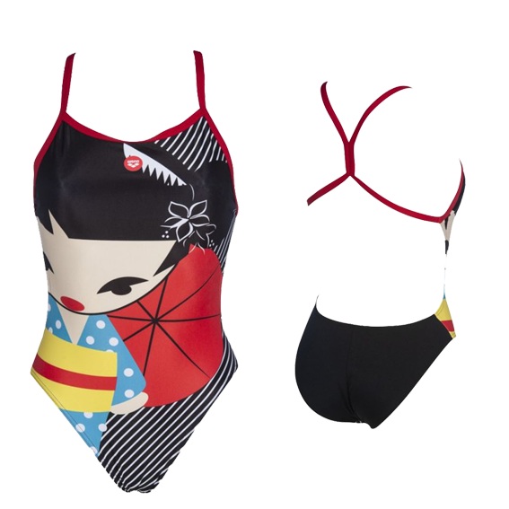 Traje de baño de mujer Modelo Crazy Kokeshi lightech back marca Arena