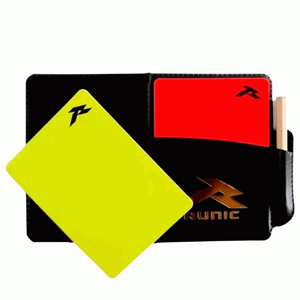Set de tarjetas de arbitro c/ borrador marca Runic